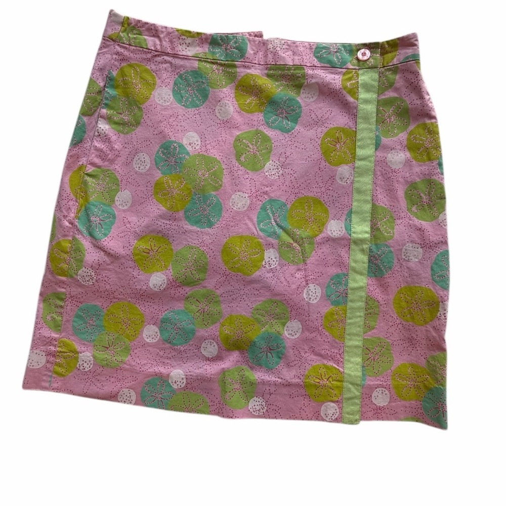 Lilly Pulitzer Pink and Green Floral Mini Skirt Size 6​